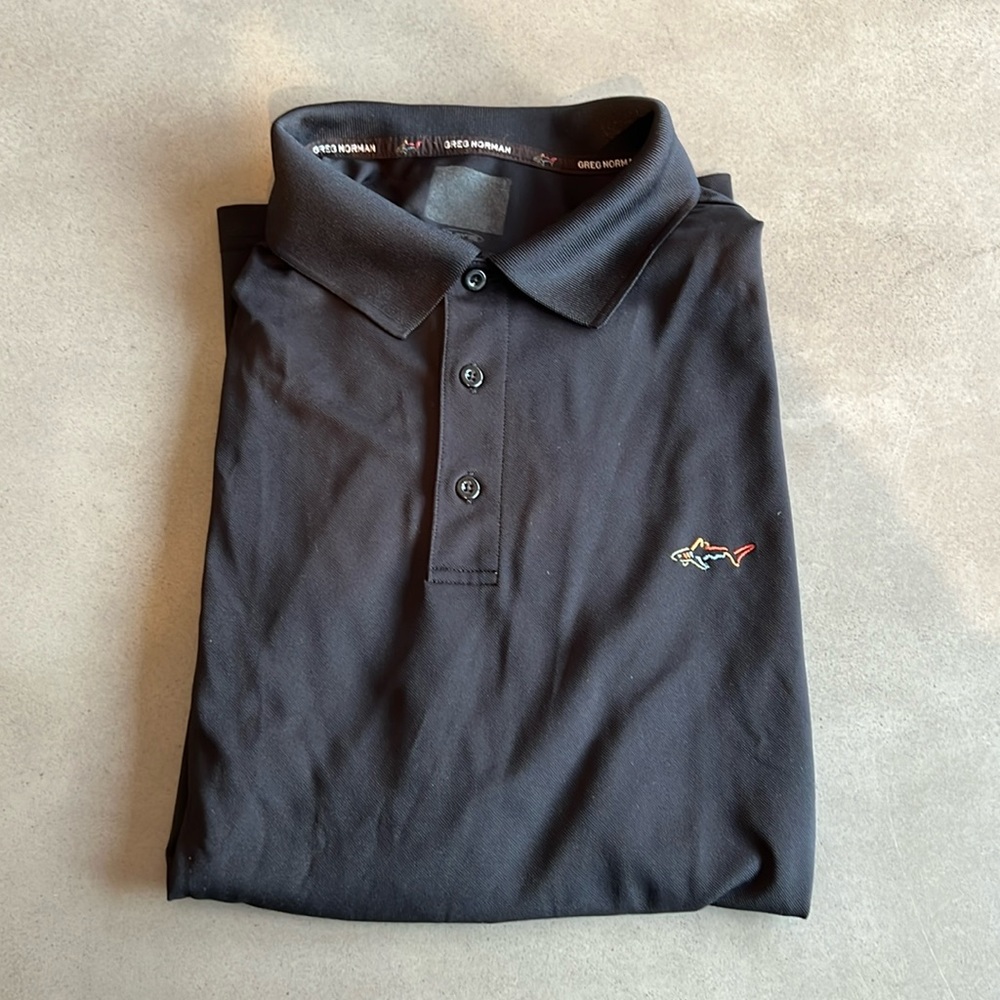 Black Greg Norman Golf Polo LT
